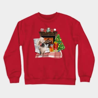 Playing violin on Christmas eve Crewneck Sweatshirt